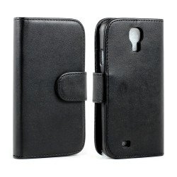 Samsung Galaxy S4 Simple Flip Leather Wallet Case with Stand (Black)